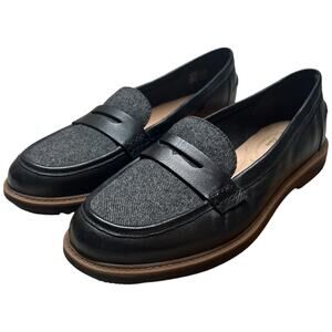 CLARKS Raisie Eletta Penny Loafer Shoes Women's Size 9.5 Comfort Tweed